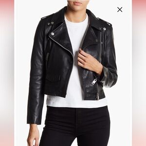 Walter Baker Liz Leather Crop Moto Jacket